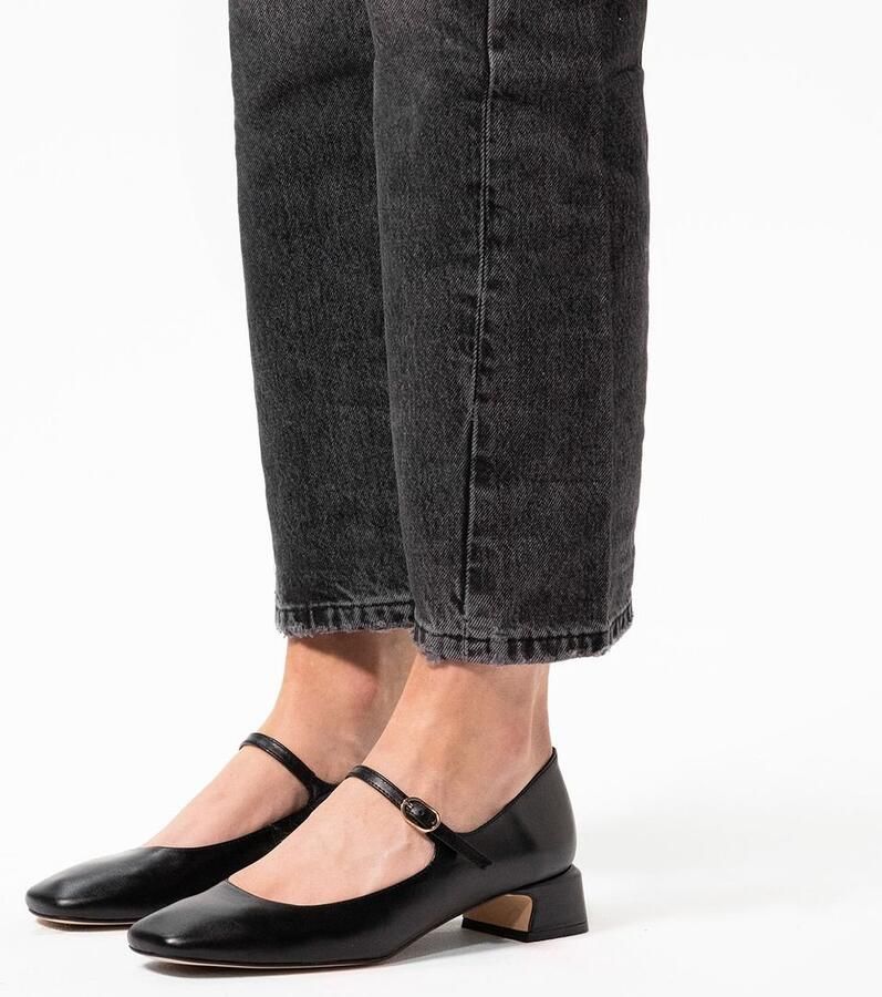 Manfield Dames Zwarte leren pumps