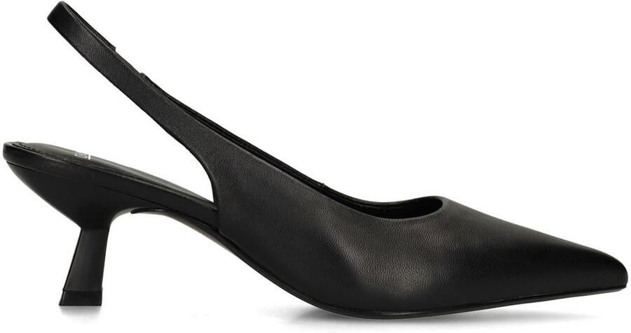 Manfield Dames Zwarte leren slingbacks - Foto 3
