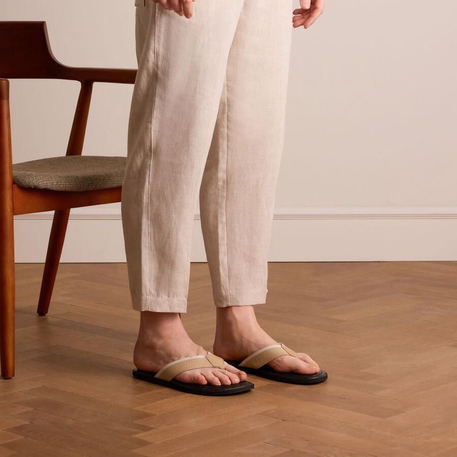 Manfield Heren Beige canvas slipper