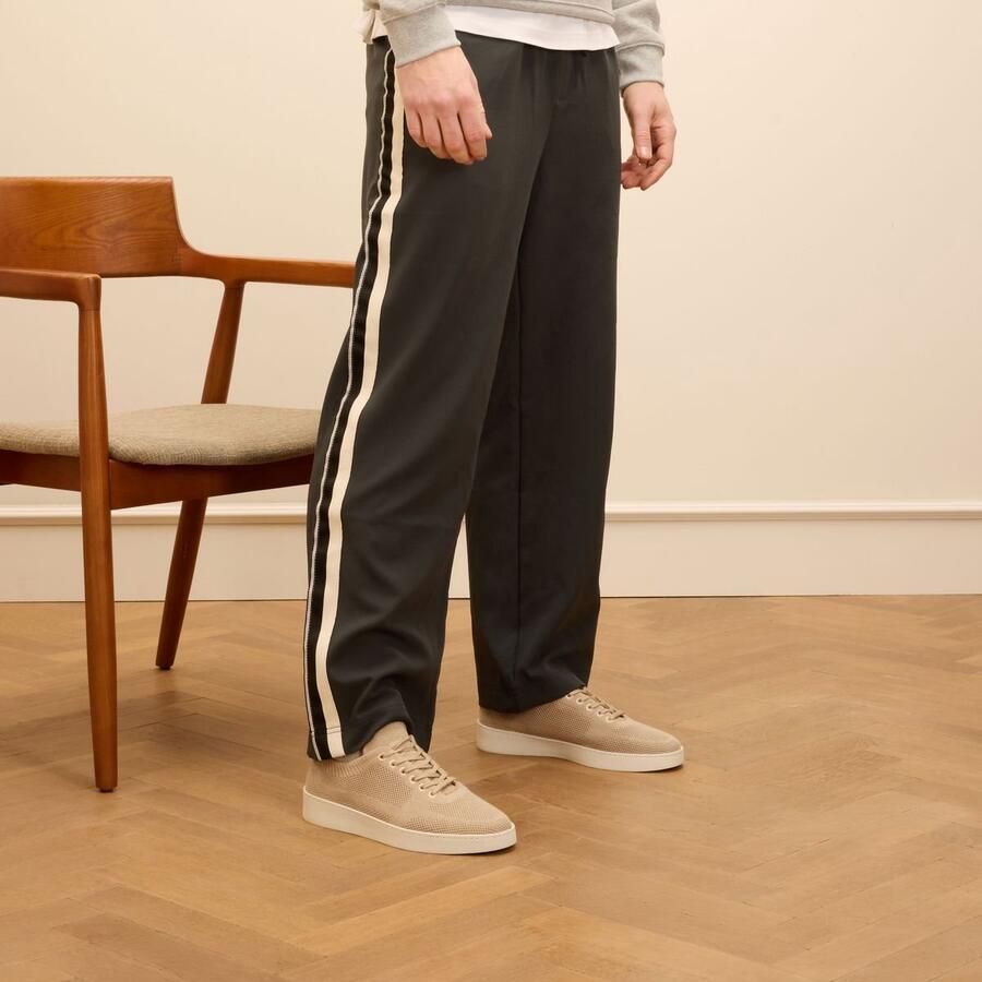 Manfield Heren Beige knit fabric sneakers