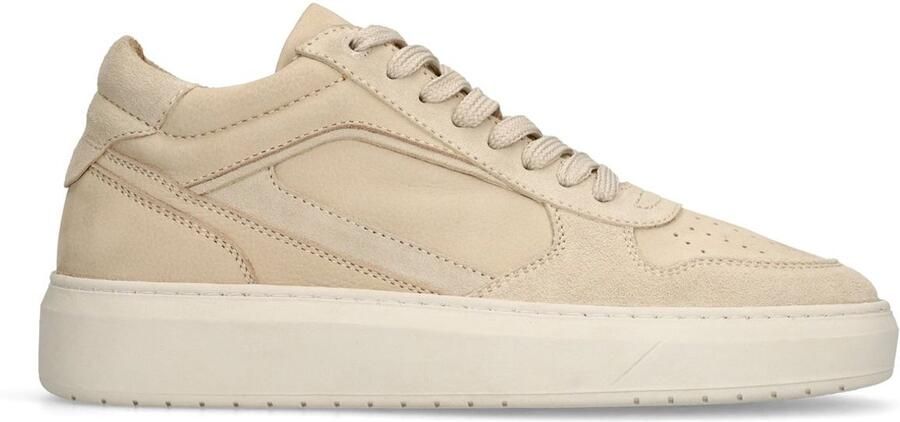 Manfield Heren Beige leren sneakers