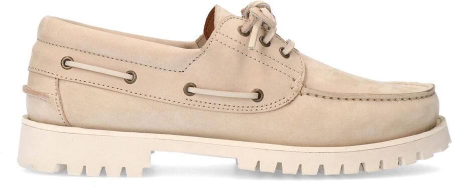 Manfield Heren Beige nubuck veterschoenen