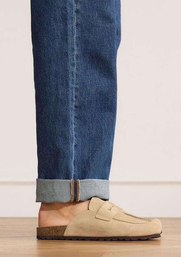 Manfield Heren Beige suède clogs - Foto 4