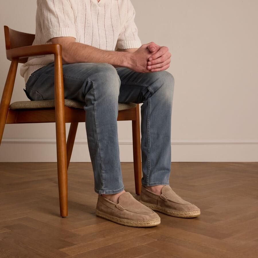 Manfield Heren Beige suède espadrilles