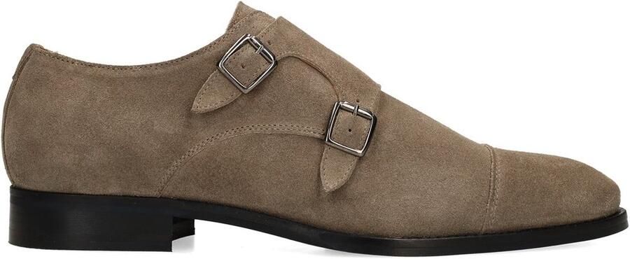 Manfield Heren Beige suède gespschoenen