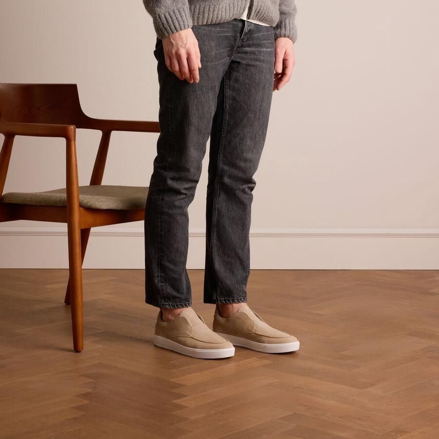 Manfield Heren Beige suède loafer