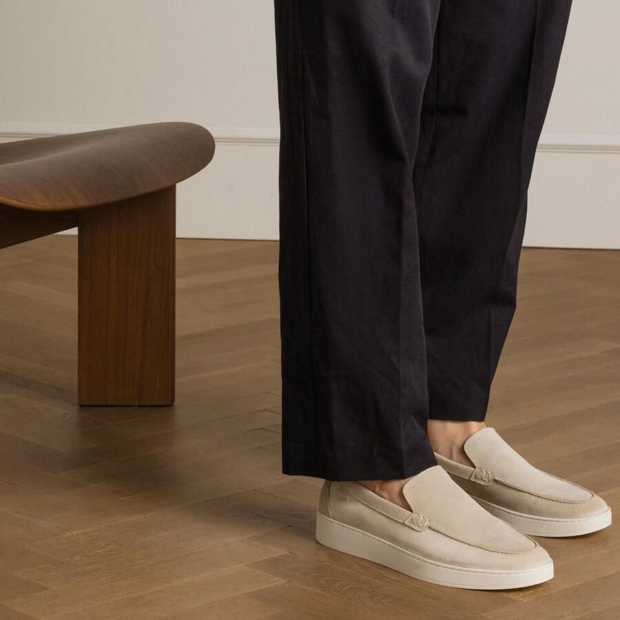 Manfield Heren Beige suède loafers