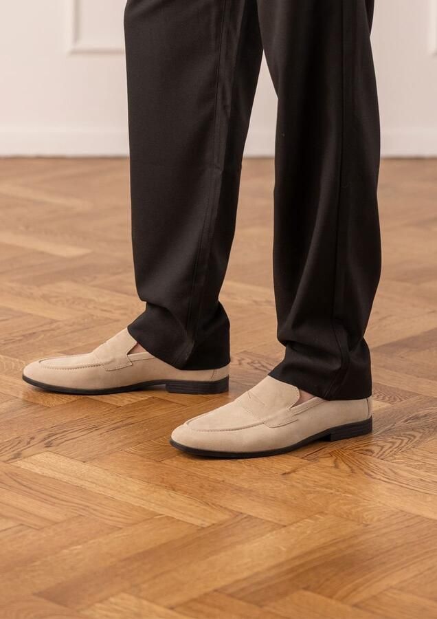 Manfield Heren Beige suède loafers
