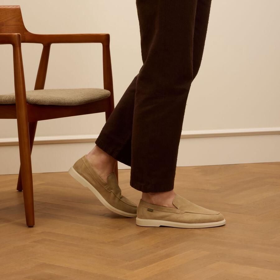 Manfield Heren Beige suède loafers