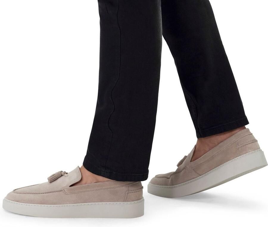 Manfield Heren Beige suède loafers met kwastjes - Foto 2