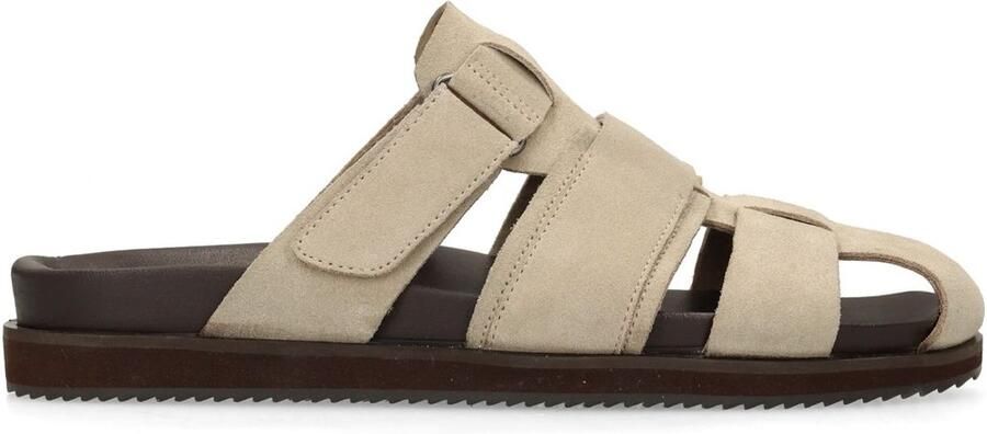Manfield Heren Beige suède slippers