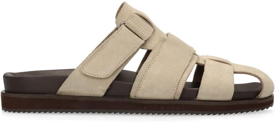 Manfield Heren Beige suède slippers - Foto 1