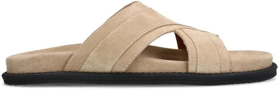 Manfield Heren Beige suède slippers