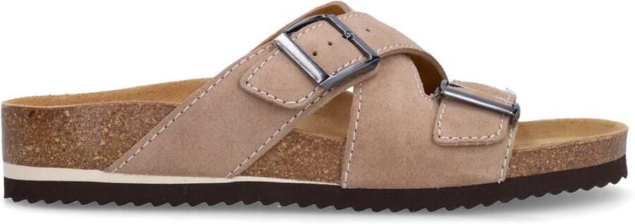 Manfield Heren Beige suède slippers