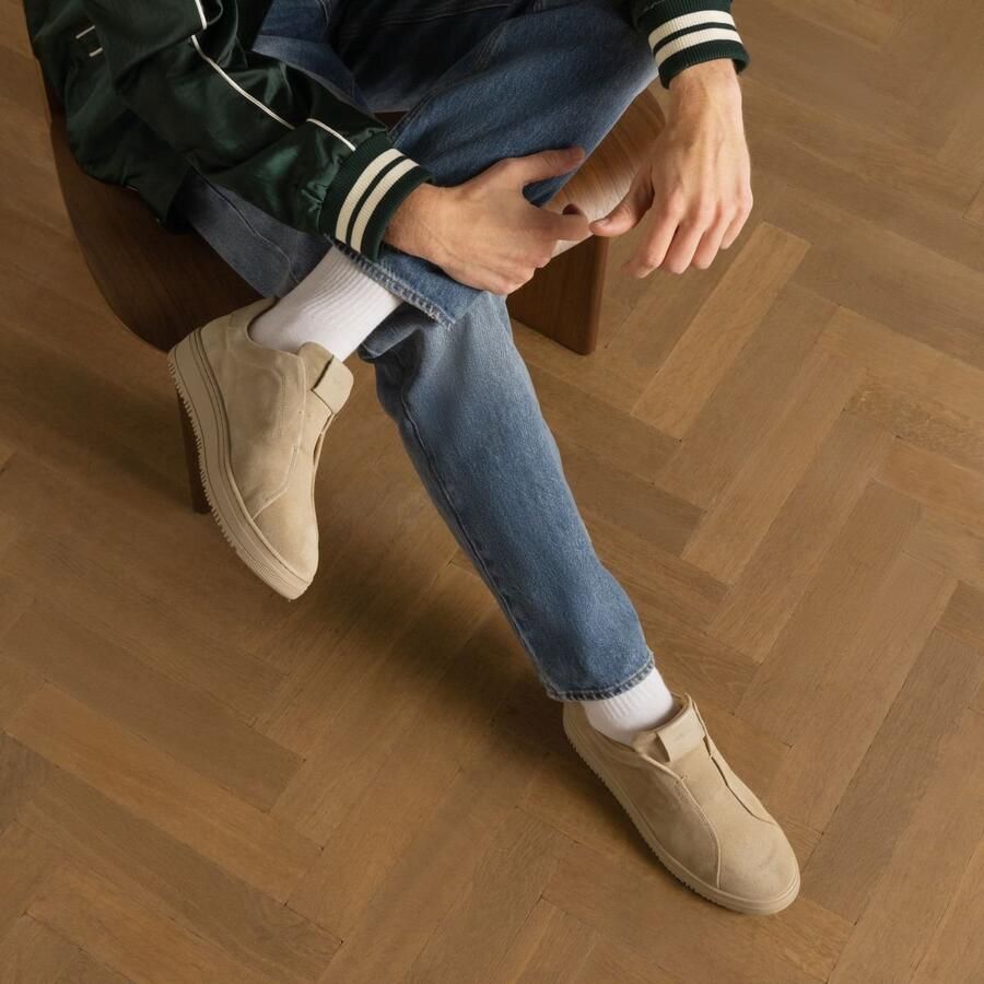 Manfield Heren Beige suède sneakers