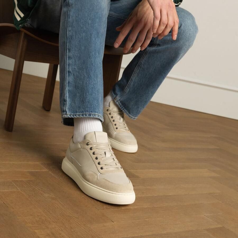 Manfield Heren Beige suède sneakers