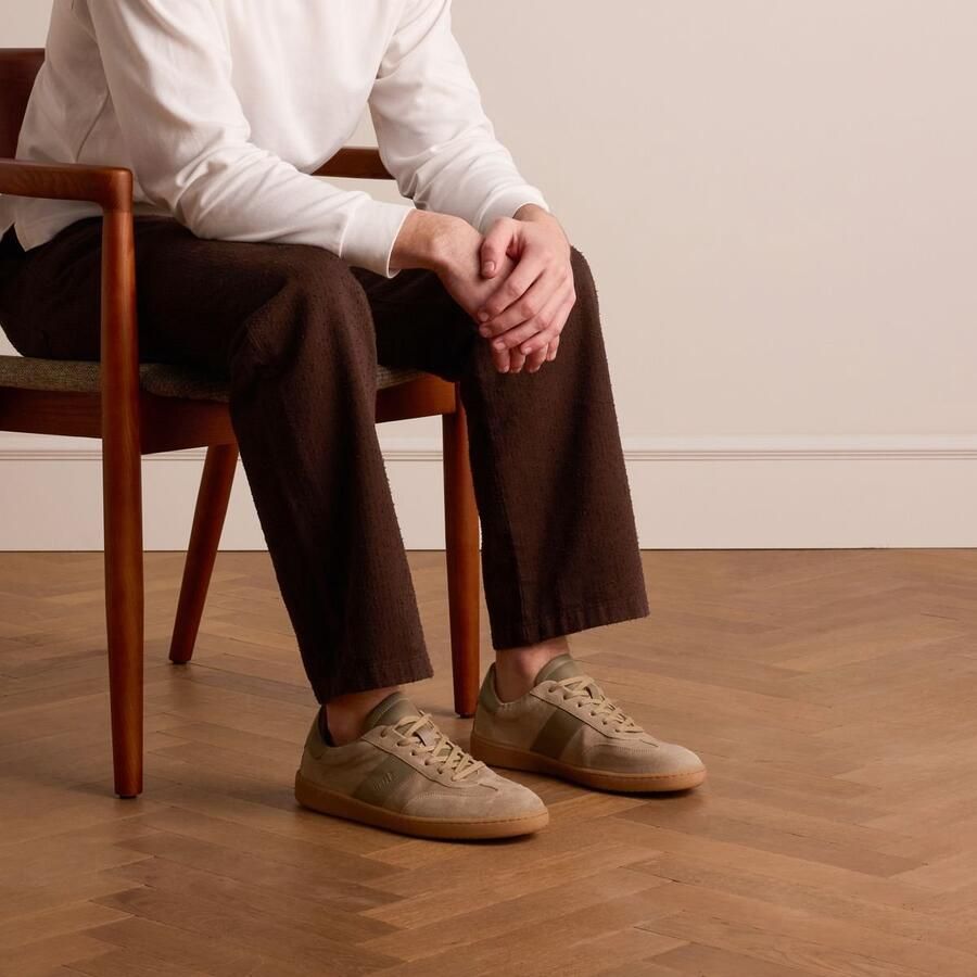 Manfield Heren Beige suède sneakers
