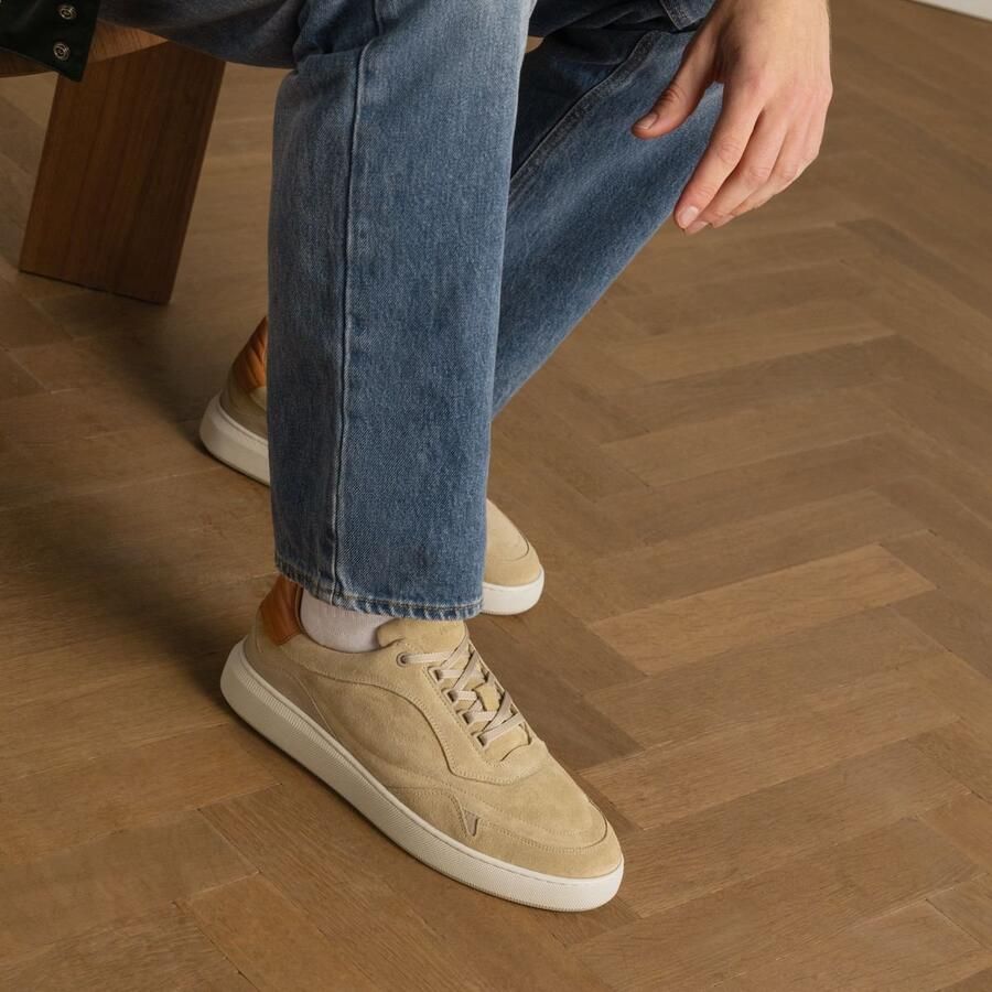 Manfield Heren Beige suède sneakers