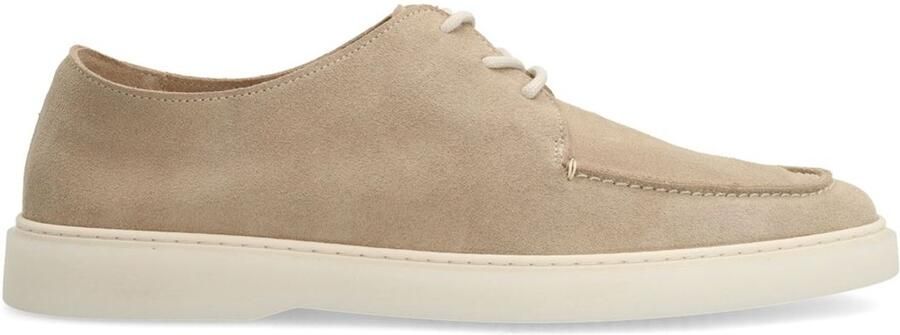 Manfield Heren Beige suède veterschoenen