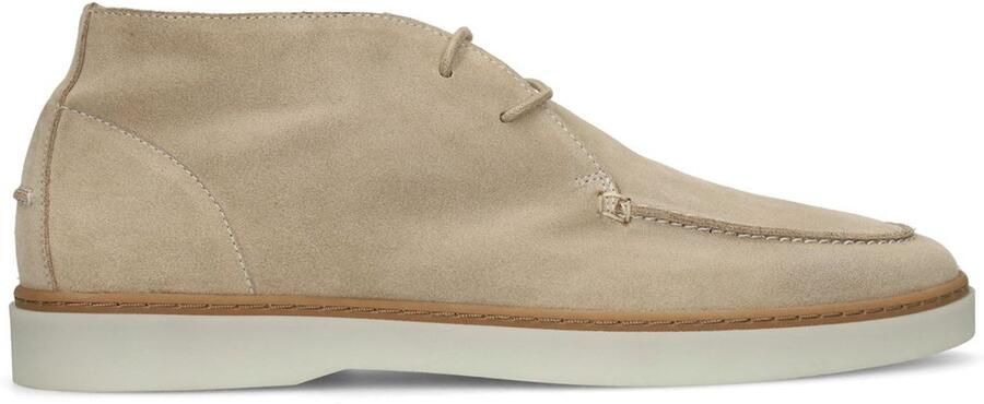 Manfield Heren Beige suède veterschoenen