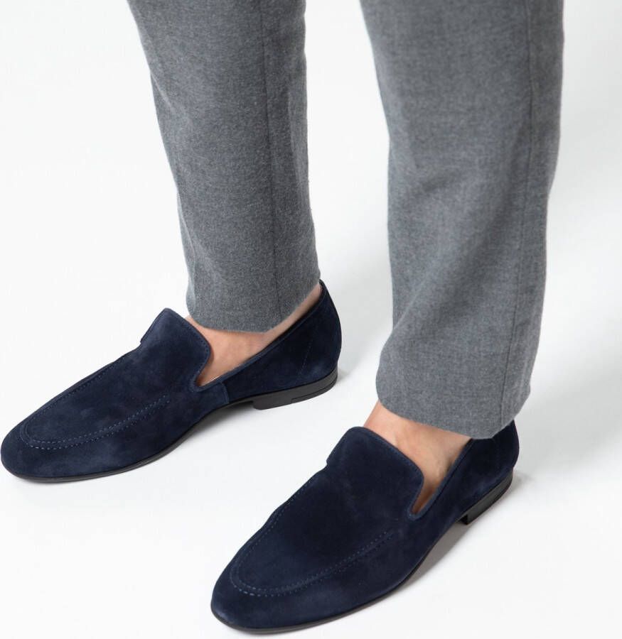 Manfield Heren Blauwe suède loafers - Foto 3