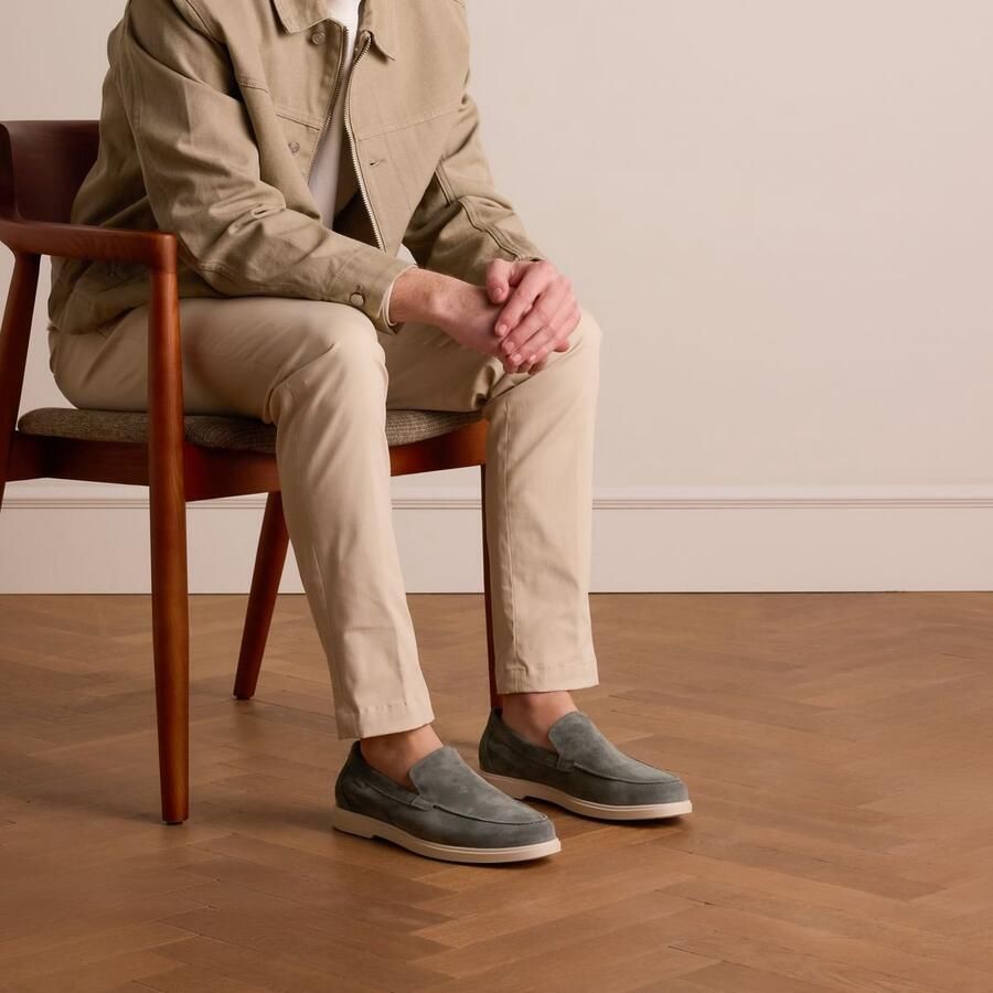 Manfield Heren Blauwe suède loafers - Foto 2