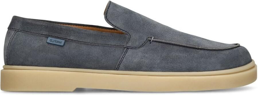 Manfield Heren Blauwe suède loafers
