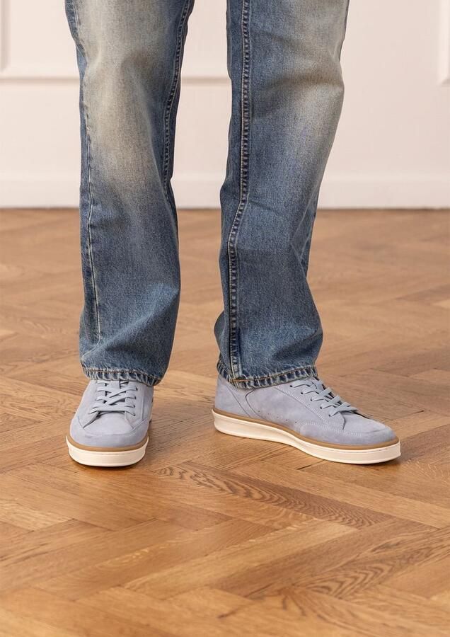 Manfield Heren Blauwe suède sneakers