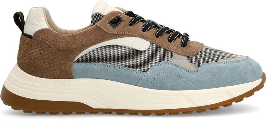 Manfield Heren Blauwe suède sneakers