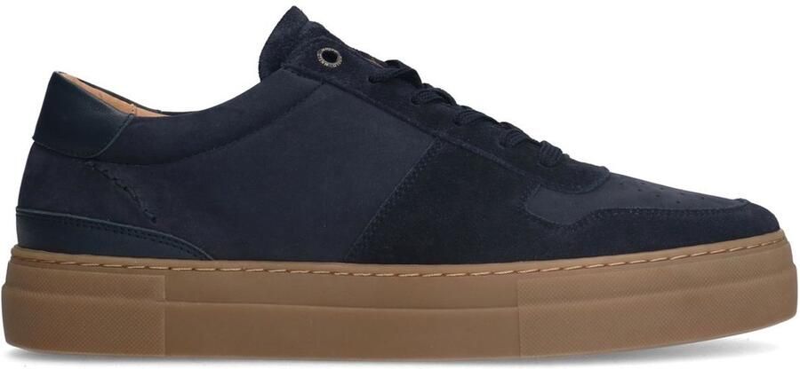 Manfield Heren Blauwe suède sneakers