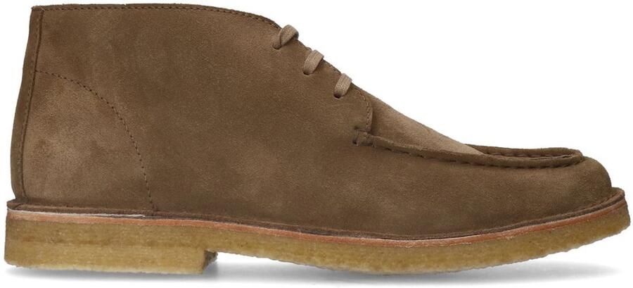 Manfield suède veterschoenen donkerblauw