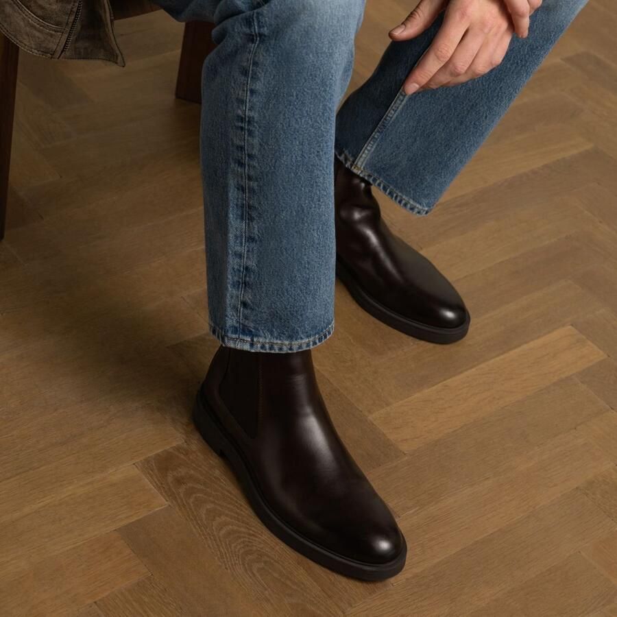 Manfield Heren Bruine leren chelsea boots - Foto 4