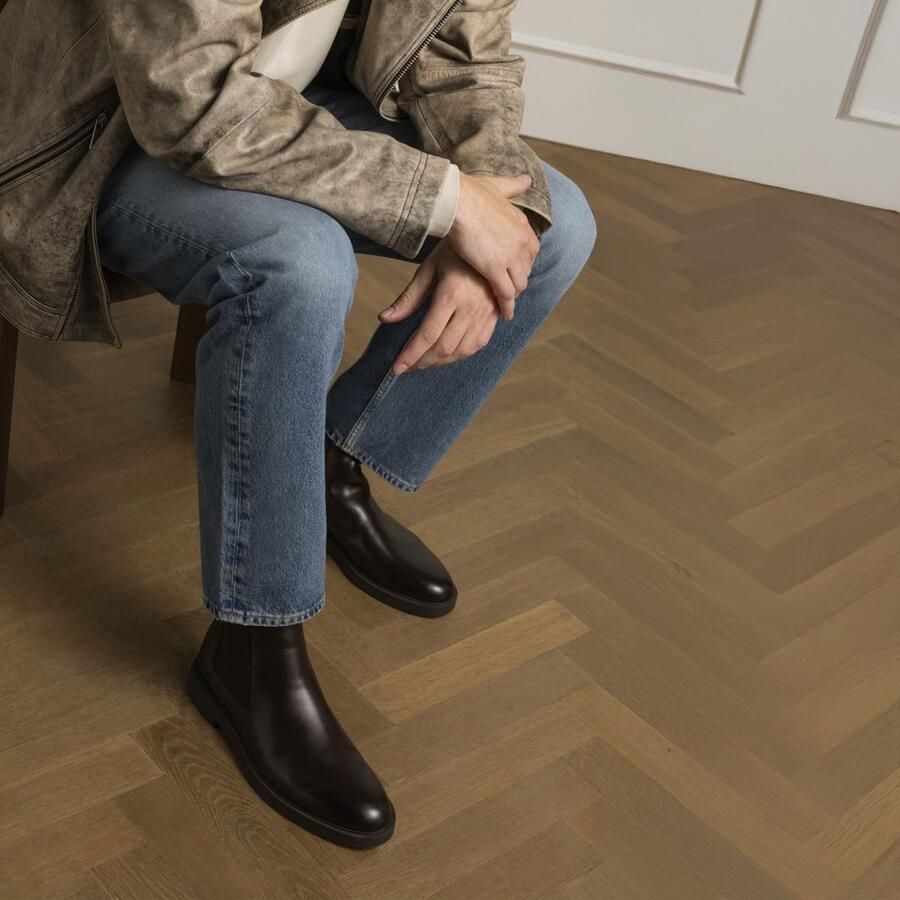 Manfield Heren Bruine leren chelsea boots - Foto 4