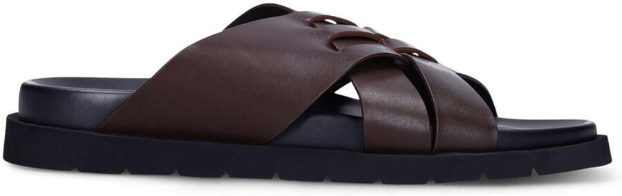 Manfield Heren Bruine leren slippers