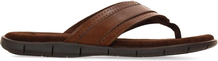 Manfield Heren Bruine leren slippers