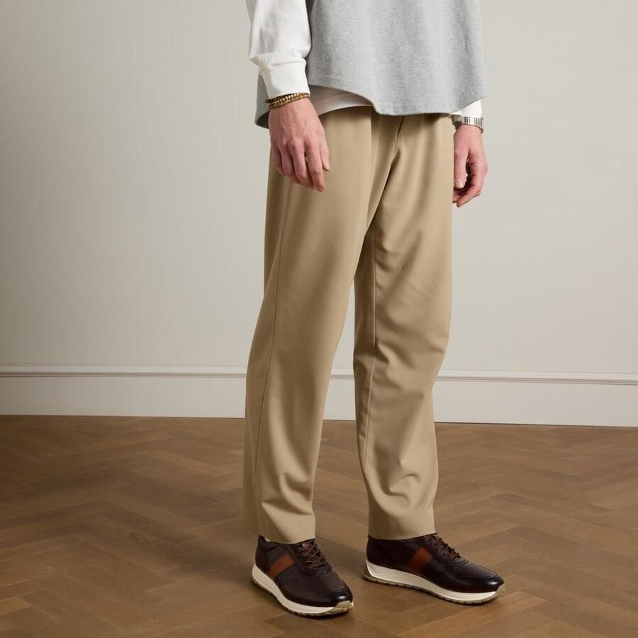 Manfield Heren Bruine leren sneakers