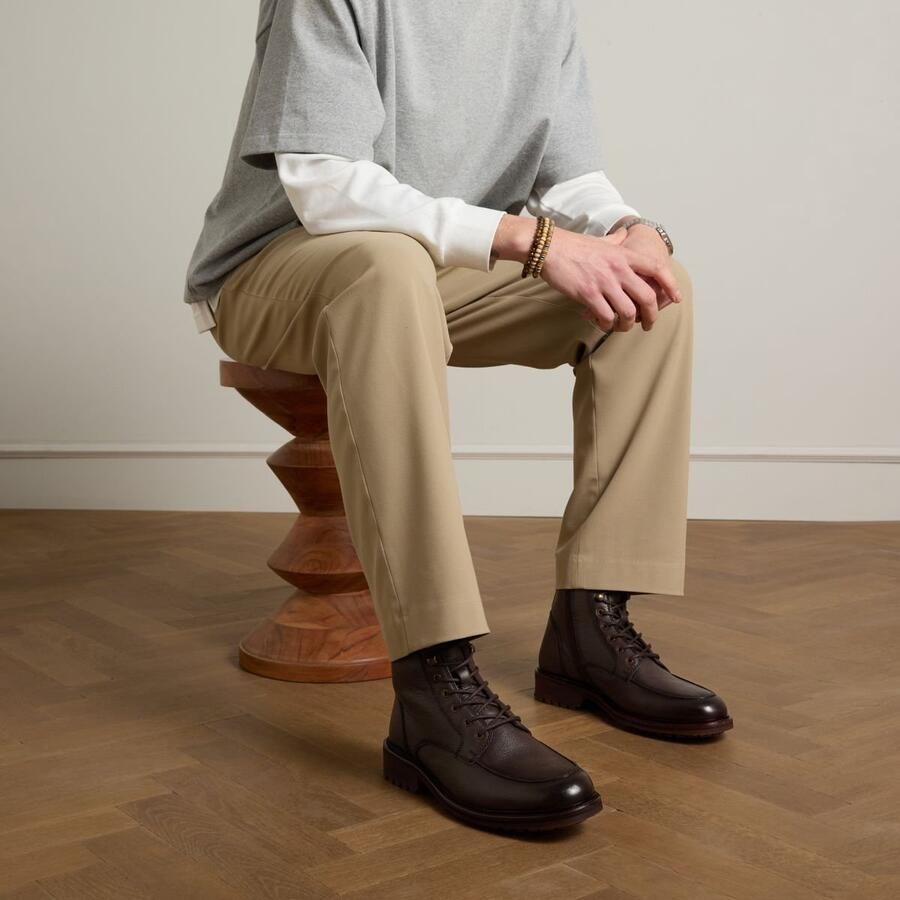 Manfield Heren Bruine leren veterboots - Foto 4