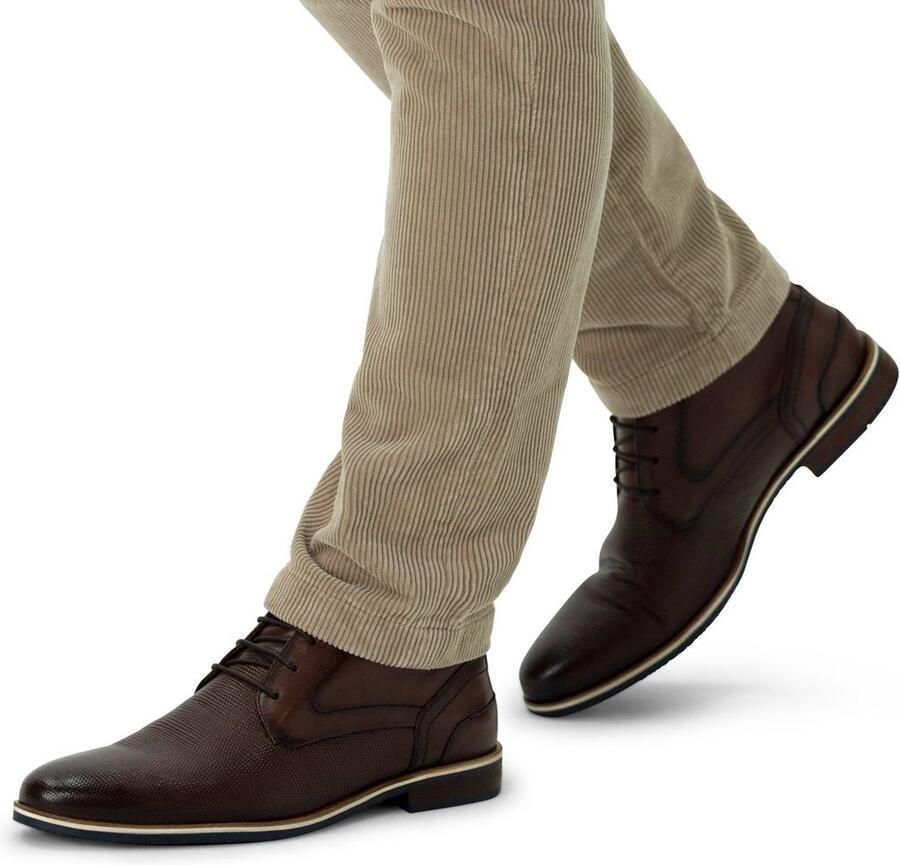 Manfield leren veterschoenen donkerbruin