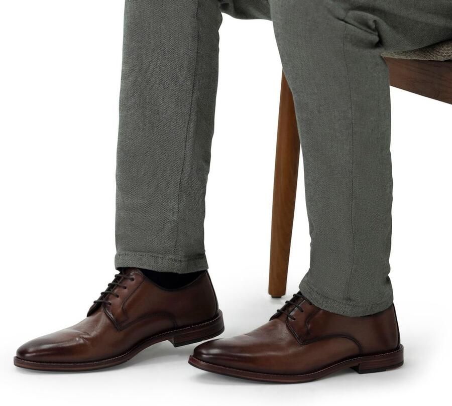 Manfield Heren Bruine leren veterschoenen