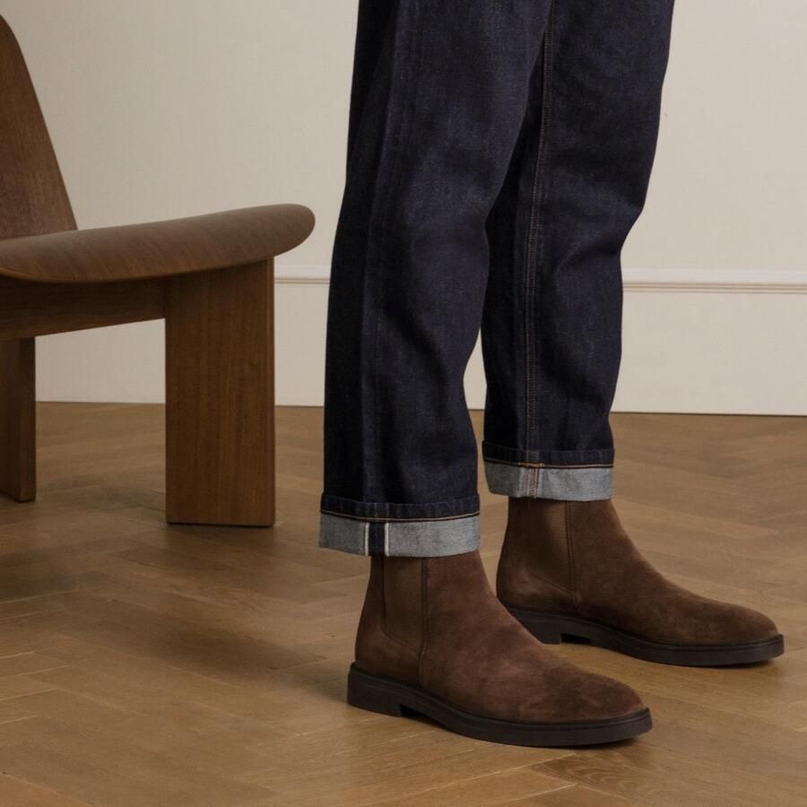 Manfield Heren Bruine suède chelsea boots - Foto 1