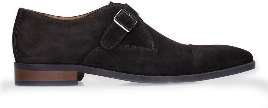 Manfield Heren Bruine suède gespschoenen
