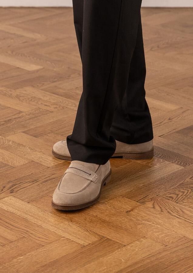 Manfield Heren Bruine suède loafers