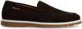 Manfield Heren Bruine suède loafers - Donkerbruin