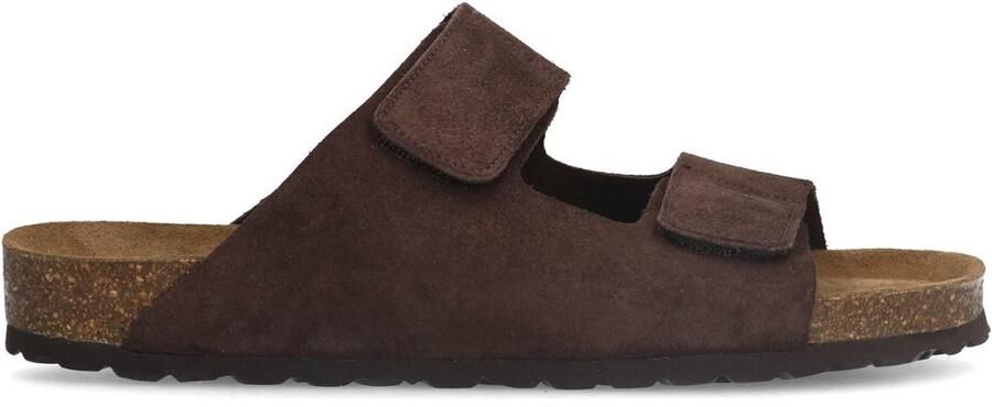 Manfield Heren Bruine suède slippers