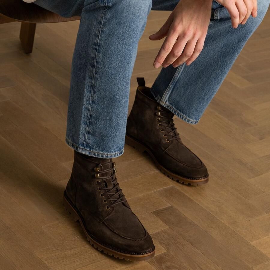 Manfield Heren Bruine suède veterboots