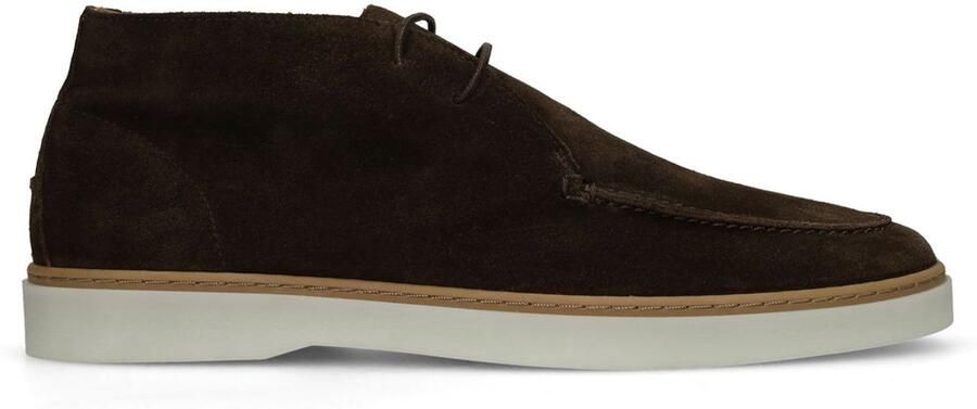 Manfield Heren Bruine suède veterschoenen