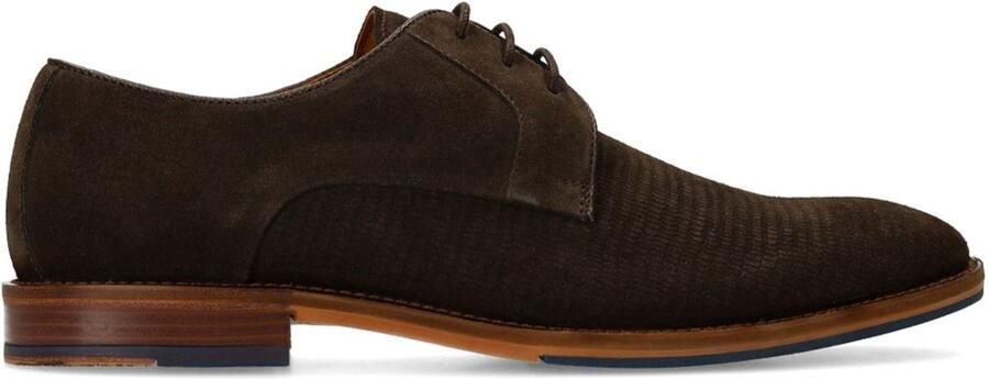 Manfield Heren Bruine suède veterschoenen