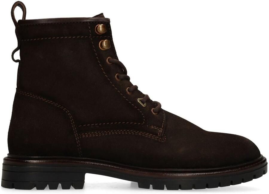 Manfield Heren Bruine suede veterschoenen