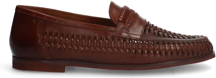 Manfield Heren Cognac leren loafers