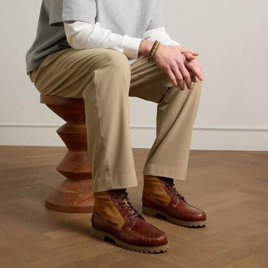 Manfield Heren Cognac leren veterboots - Foto 4